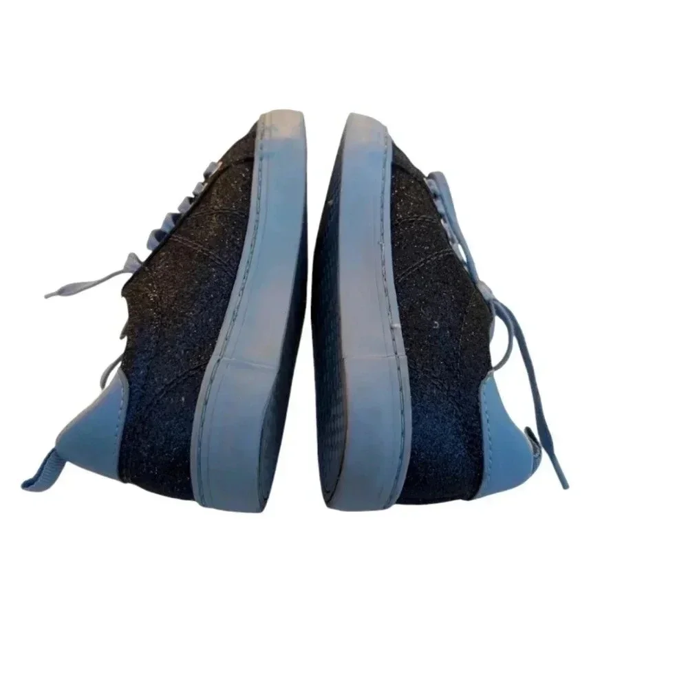 Old Navy Glitter Sparkle Girls Comfortable Sneakers Shoes Lace Up SZ 12 Blue